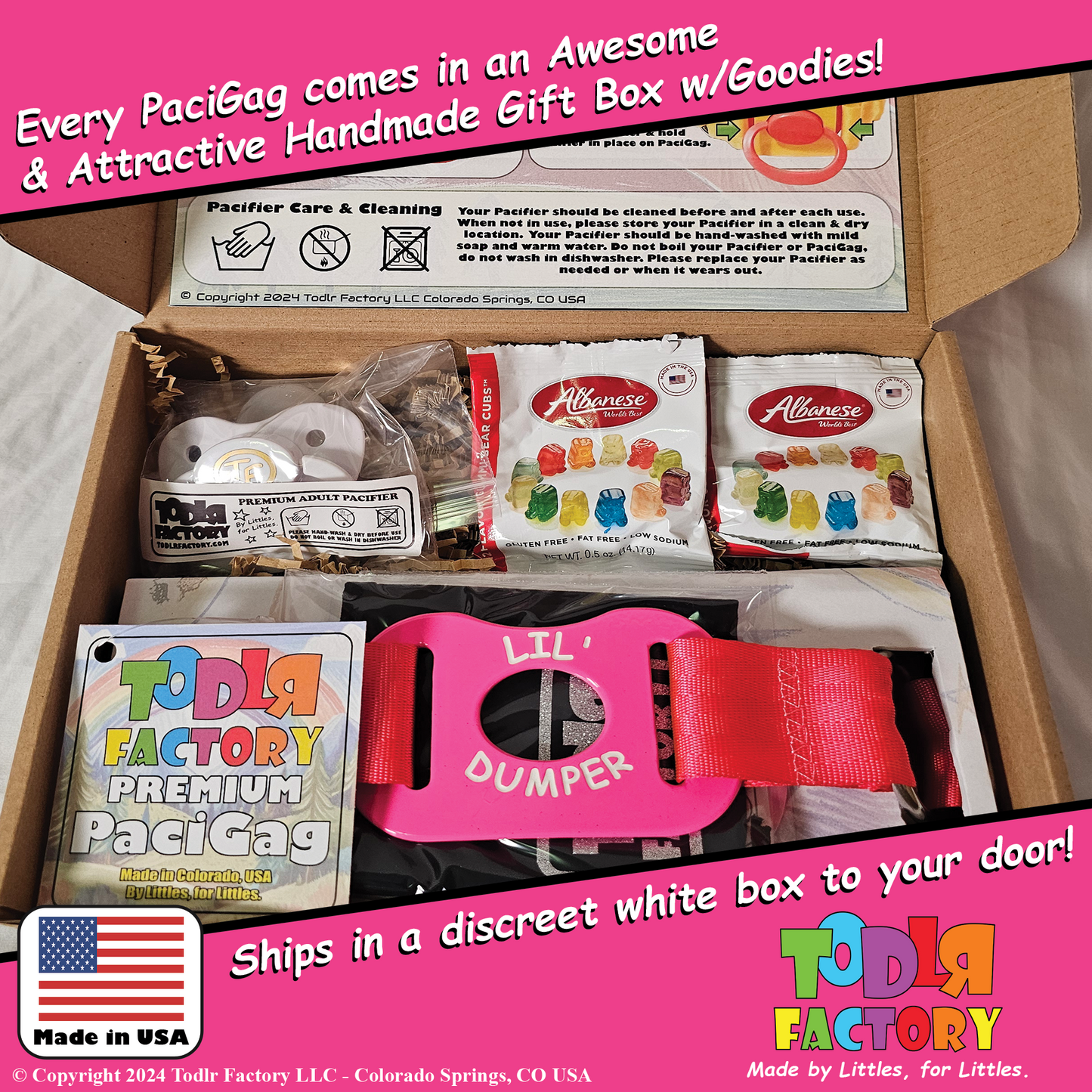 Custom Engraved Todlr Factory Gen 3.1 Premium PaciGag - FIXX Premium Engraved Pacifier Gag Set with Gift Box & Accessories
