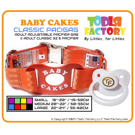 GEN 3 Todlr Factory Premium Adult Standard Classic Pacifier PaciGag Ageplay ABDL Little - "BABY CAKES"